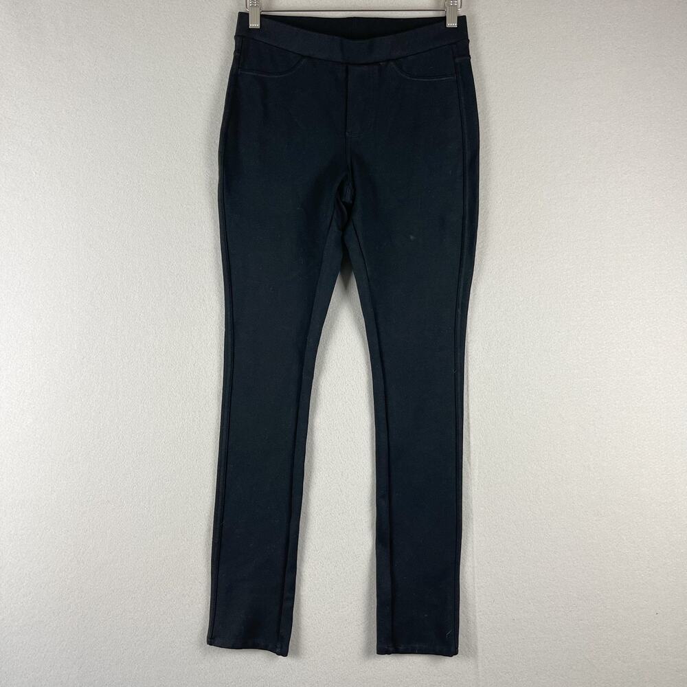 Roots Skinny Pull On Pants Womens Small Black Stretch Pockets Classic Basic